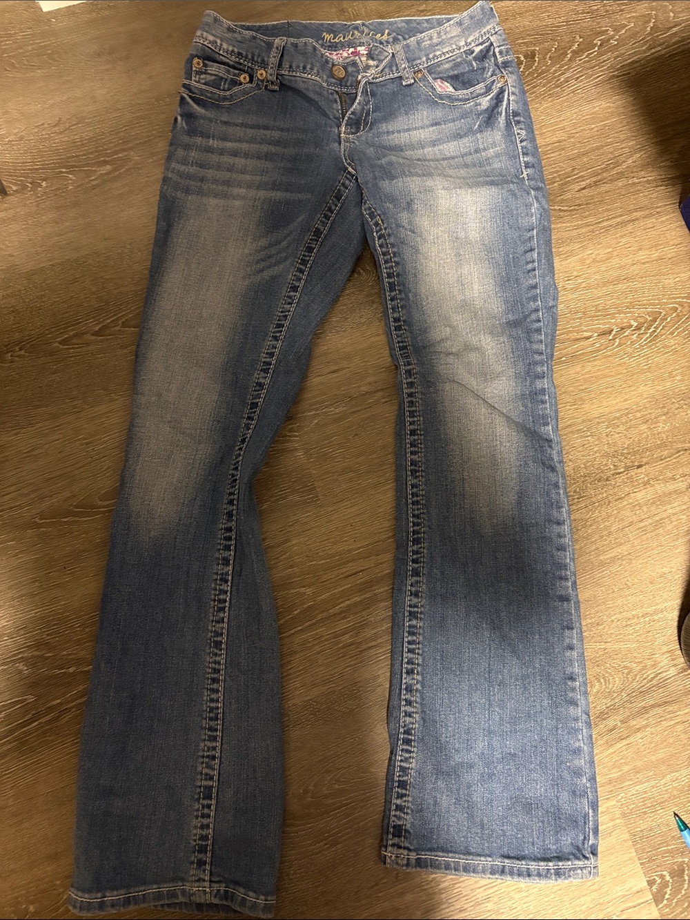 Maurices Light Blue Flare Jeans with Faded Wash